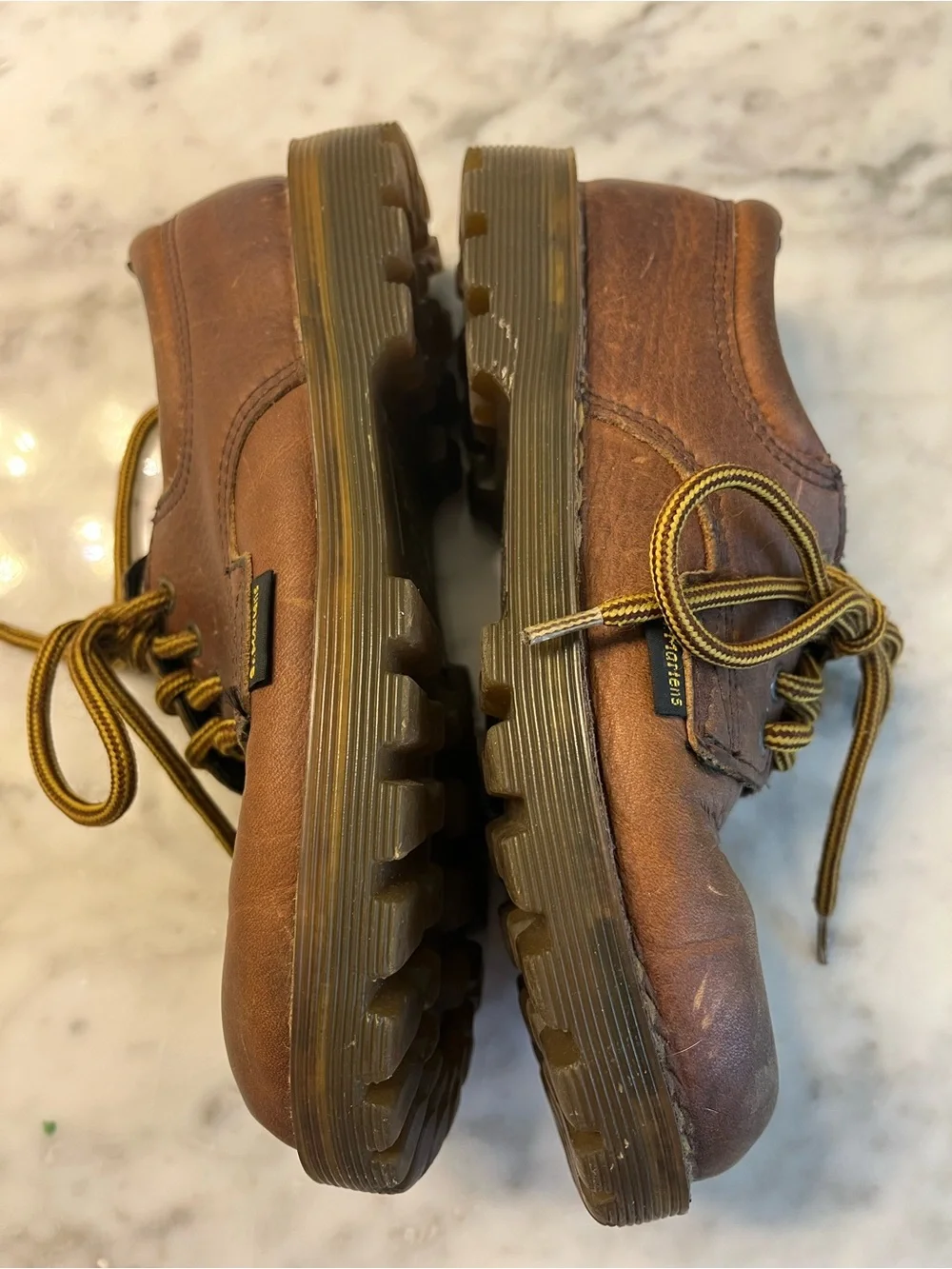 Dr. Martens Brown Leather Oxford with Yellow-Brown Laces